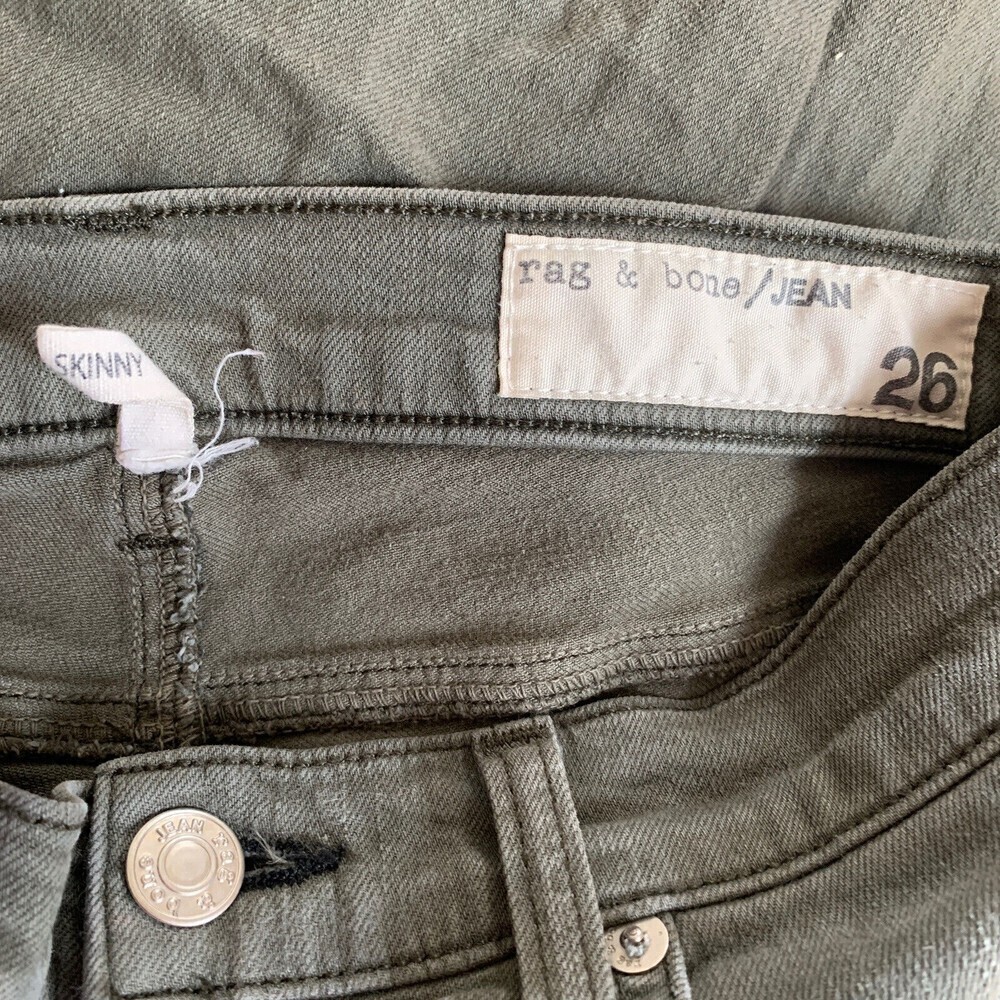 Rag & Bone Womens Size 26 Green Skinny Stretch Mid Rise Jeans - Picture 4 of 6